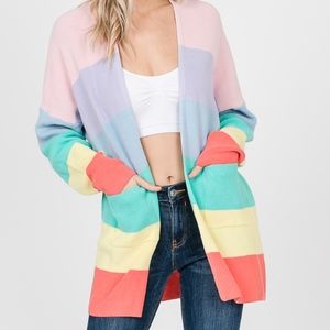 ❤️1 LEFT ❤️ Teagan Rainbow Cardigan, Pink
